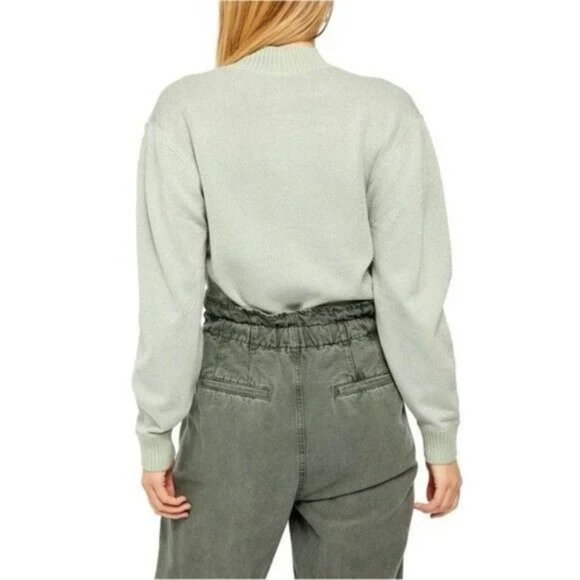 *CLOSET CLOSING* Free People Starry Night Metallic Pullover Sweater Frosted Fern - Picture 2 of 13